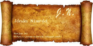 Jónás Nimród névjegykártya